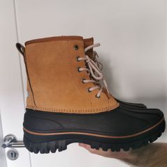 Rubber and genuine suede boots