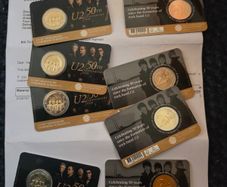 8X 2 euro coin U2 50th Anniversary 2026 BU quality in coincard