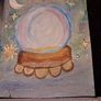 Hand painted celestial crystal ball. Image 3
