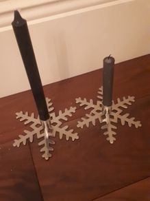 Metal snowflake candle sticks