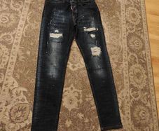 DSquared2 Distressed Paint Splatter Jeans W30 / IT 42 Dark Wash