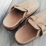 New suede clog type slip on sandals with cork sole with Buckles ladies shoes UK 6..EUR 39 Image 2