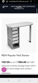 Nail desk with built in extractor fan.