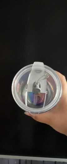 Pink Bear Iridescent Halo Effect Chrome Glass Tumblr Cup