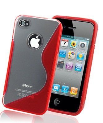 Protective Case S-Line Soft Gel Silicone Cover for iPhone 4 4S + Free Screen Protecor