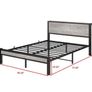 King Size Bed Frame with Wooden Storage Headboard, Metal Bed Frame King Size Bed Base/Mattress Foundation, Enhanced Support Noise Free, Black Image 2