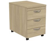main image for ad Three Drawer Lockable Mobile Pedestal - Urban Oak