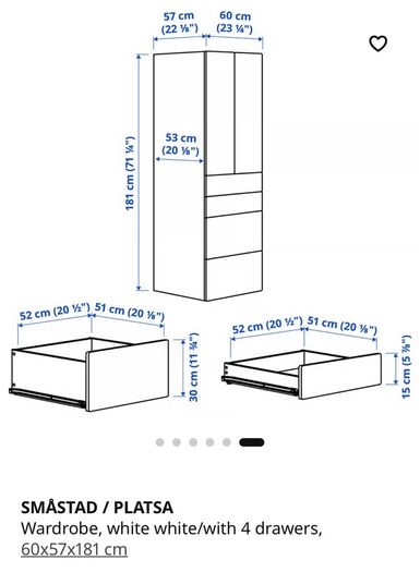 IKEA SMASTAD  PLATSA wardrobe and bookcase