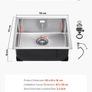 Stainless Steel Undermount Sinks Drop-In Single Bowl Farmhouse Basin with Accessories 50cm Image 7