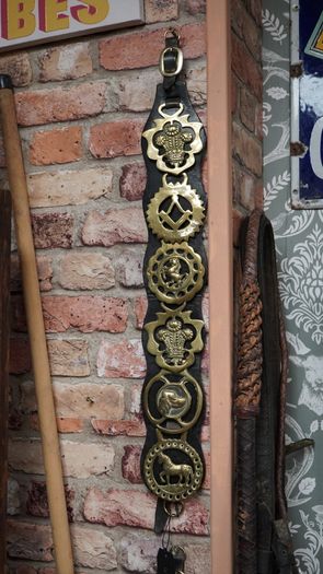 Pair of Vintage Horse Brass Straps