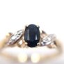 Gold ring 9k sapphire and diamonds Image 3