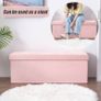 NEW | Folding Storage Ottoman Bench, Velvet Large Footstools Cube for Living Room and Bedroom 110 x 40 x 40 cm Image 3