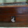 Vintage Wood Box, wood and Metal top Table Desktop Storage Box with key Image 5