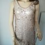 Gold Zara dress size XS(8-10) with matching heels and clutch Image 4