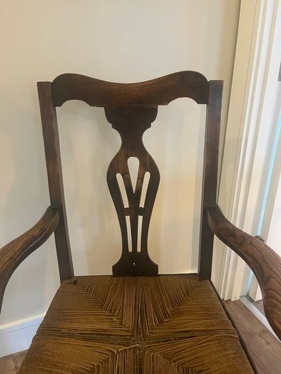 Antique Irish Provincial Elm Arm Chair