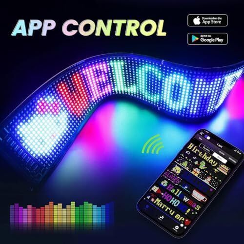 Scrolling Huge Bright Advertising LED Sign  Flexible USB 5V LED Store Sign Bluetooth App Control Custom Text Pattern Animation Programmable LED Display for Bar Party Festival