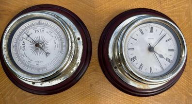 Ships clock and barometer