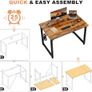 Computer Desk 100 x 50 x 75 cm, Home Office desk, Study Writing Small Desks, Gaming Deske for Home Workstations, Industrial Design Black Desk Metal Frame, Rustic Brown Image 2