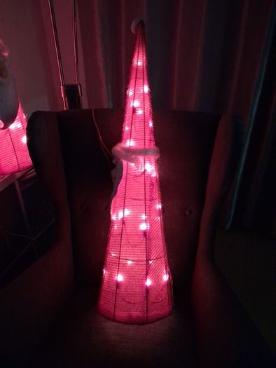Christmas light up santa decoration.