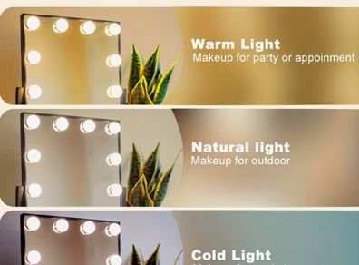 Light Up Your Vanity: Hollywood Style LED Mirror Lights Kit with Dimmable Bulbs