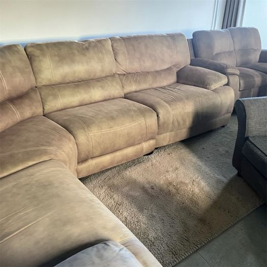 Large Beuge corner recliner sofa + matching 2 seater