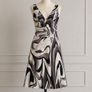 Elegant Black & White Abstract Print Dress - Size 36 (EU) Image 2