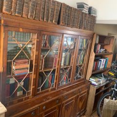 Nice Old Bookcase with all the books included. Height 184cm Width 187cm DEPTH 40cm