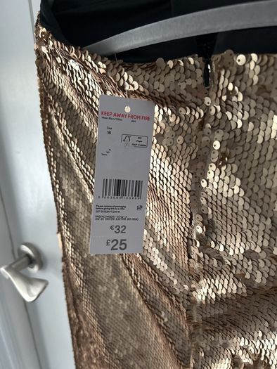 F&F Gold Pencil Skirt Size 16