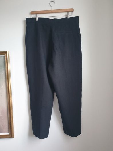 Carolyn Donelly Black Linen Trousers Size Uk 16