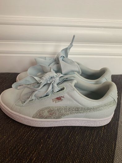 Grey Puma Basket Runners