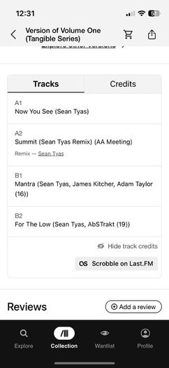 Sean tyas Tangible series Volume one 12" vinyl