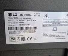 LG 65" Smart 4k TV - 1 years old