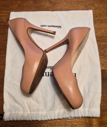 L.K. Bennett Harper Blush Kid Leather High Heeled Court Shoes