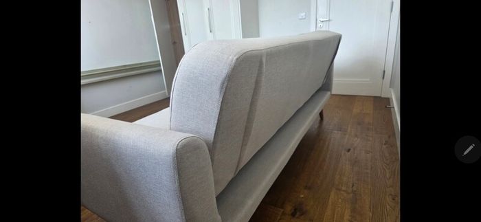 3 Seater Sofa Bed Light Grey Fabric Excellent Condition