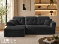 main image for ad Modular Corner Sofa with Chaise Longue Slate Grey Corduroy No Assembly Required