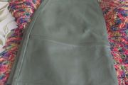 Green leather skirt