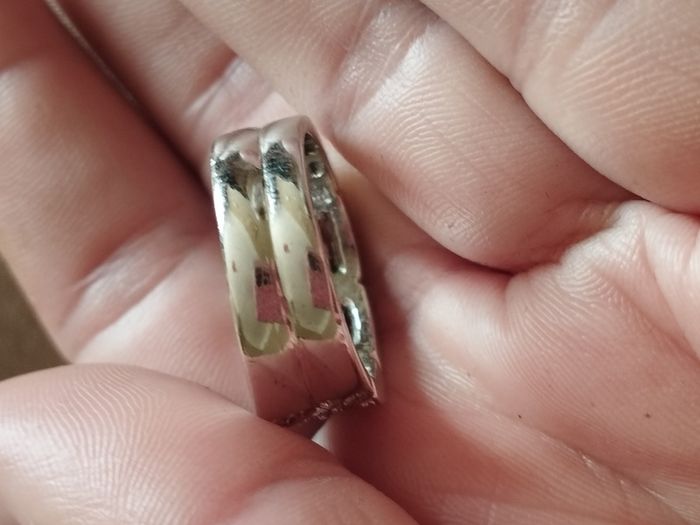 M&S Silver Tone Crystal Costume Ring.