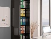 Office Cabinet High Gloss Black 60x32x190 cm Chipboard