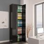 Office Cabinet High Gloss Black 60x32x190 cm Chipboard Image 5