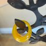 Vintage Yellow Chalcedony Faceted Glass Chunky Ring Image 4