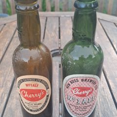 Pair of Vintage Cherry's Ale Bottles fBrewed in Droghada & New Ross