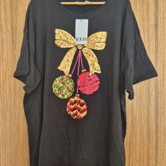 Yours Clothing Sequin Embellished Bauble T-Shirt (Size 22-24)