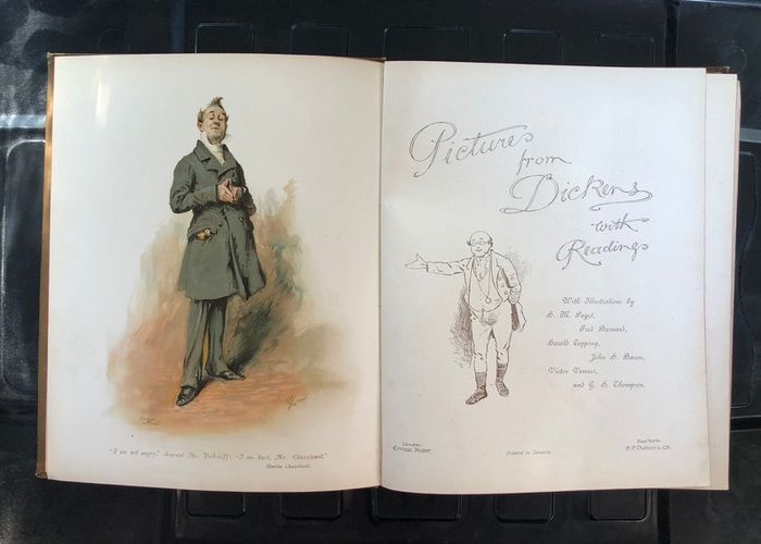 Antique Book Pictures from Dickens With Readings