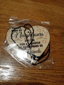 Bnwt wooden heart decorations neighbours