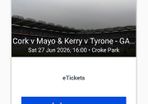 GAA Football Saturday  27th June.  2x Hill 16 Cork v Mayo & Kerry v Tyrone - GAA