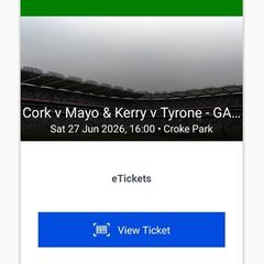 GAA Football Saturday  27th June.  2x Hill 16 Cork v Mayo & Kerry v Tyrone - GAA