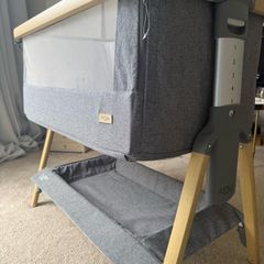 Tutti Bambini CoZee Bedside Crib - Oak and Charcoal