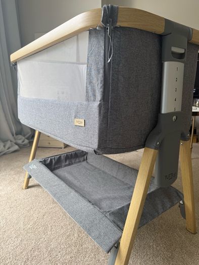 Tutti Bambini CoZee Bedside Crib - Oak and Charcoal
