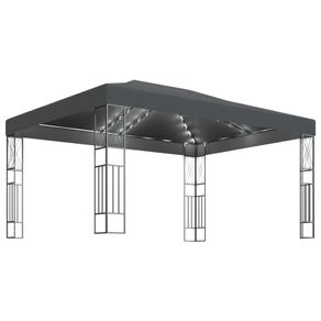 Gazebo with String Lights 3x4 m Anthracite Fabric