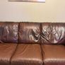 Brown 3 Seater leather couch Image 7